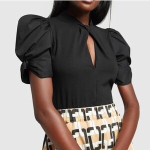 G. LABEL by Goop puff sleeve twist front top